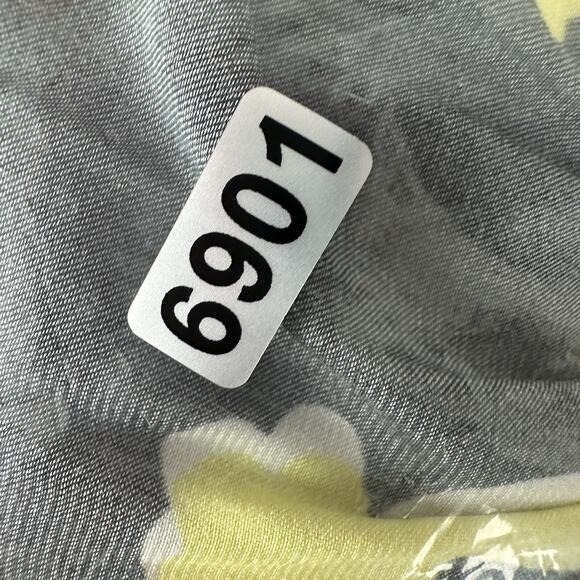 David Lerner Blouse Womens XS Black Yellow Floral Office Career Bright Button - Picture 10 of 10